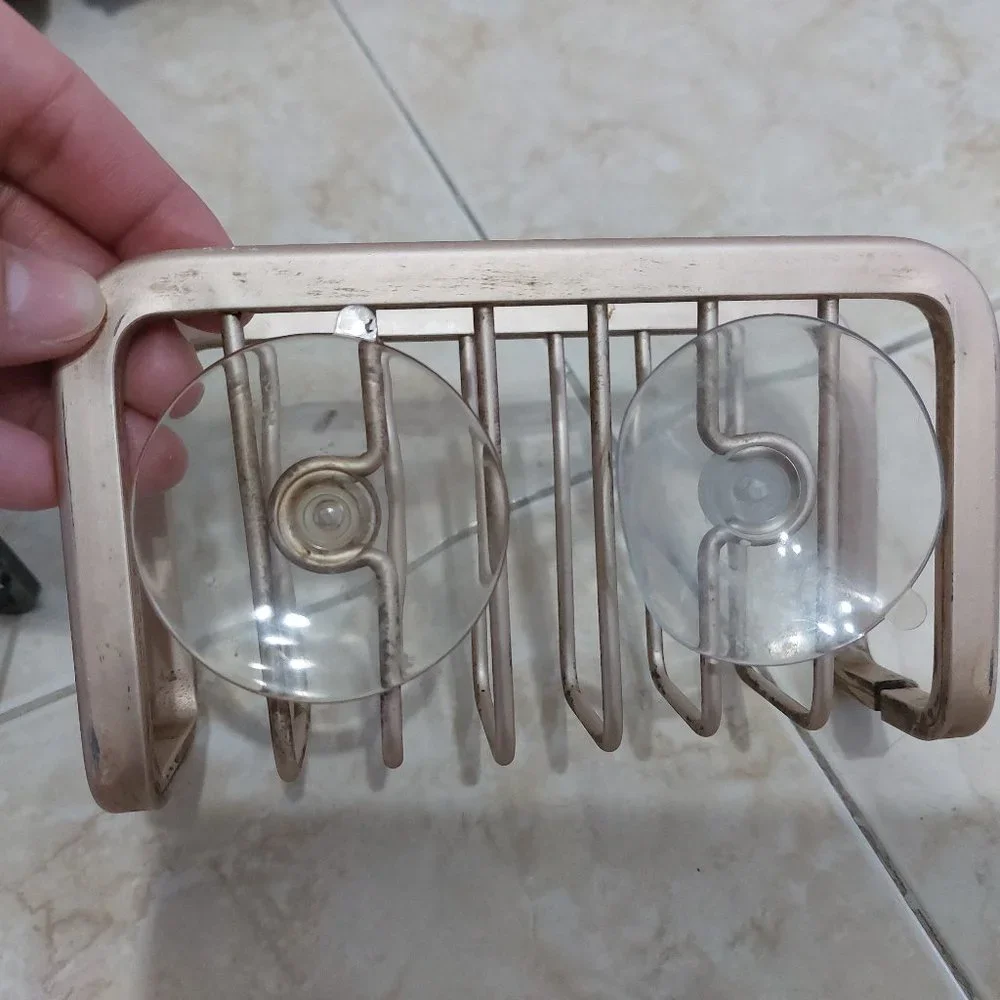 Rectangle Metal Baskets Shower or Sink Basket Suctions BUNDLE of 3